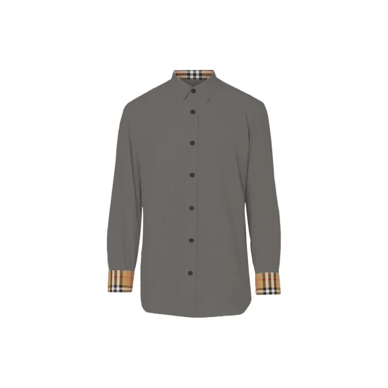 Burberry Shirts Men Gray-1