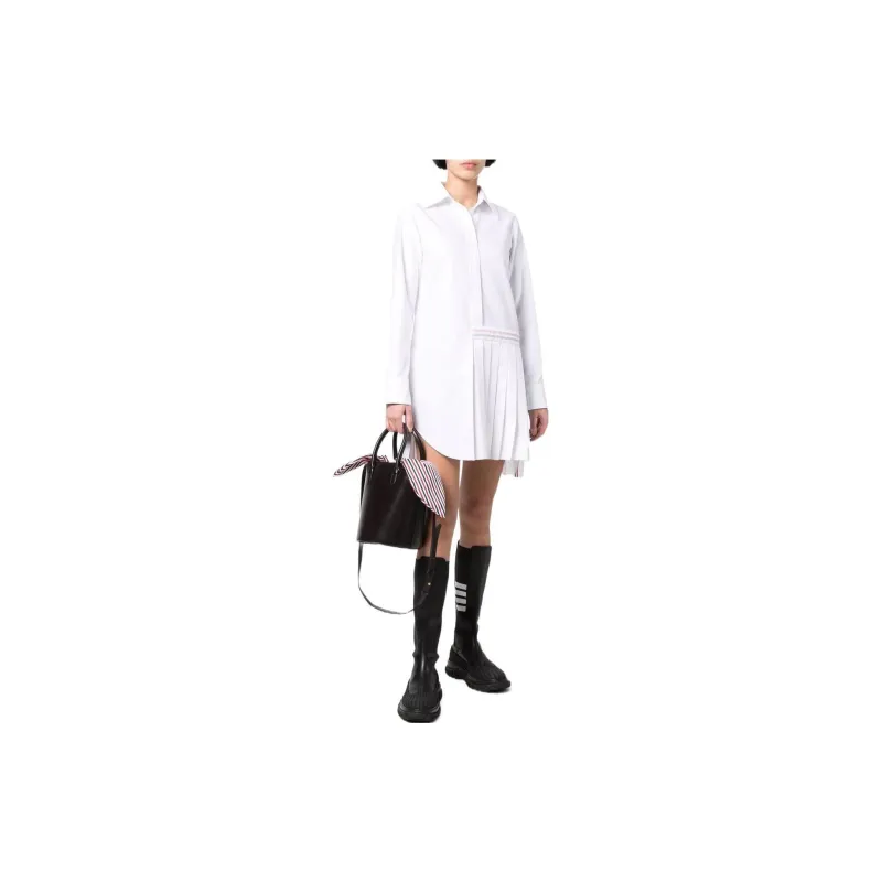 THOM BROWNE Long Sleeved Dresses Women's White-1