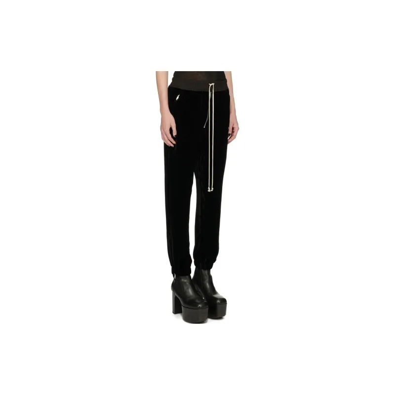 RICK OWENS Drop crotch Cropped Track Pants-2