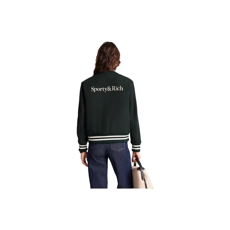 SPORTY & RICH x New York Yankees FW24 Jackets Coats Women's Forest Color-4