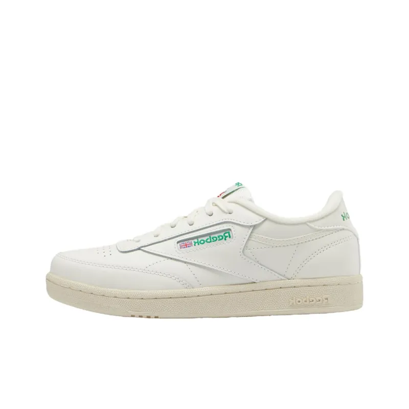Reebok Club C Anti Slip Wear Resistant Low Top Kids' Skateboarding Shoes White Teenagers-0