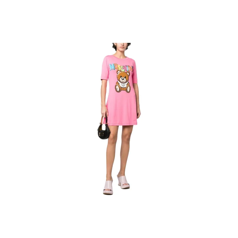 MOSCHINO Short-Sleeved Dresses Women's Pink-1