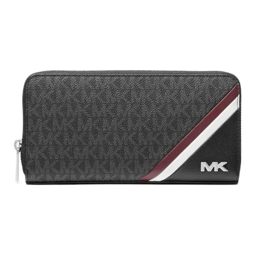 MICHAEL KORS Coated Canvas Wallet Men's Black & Red