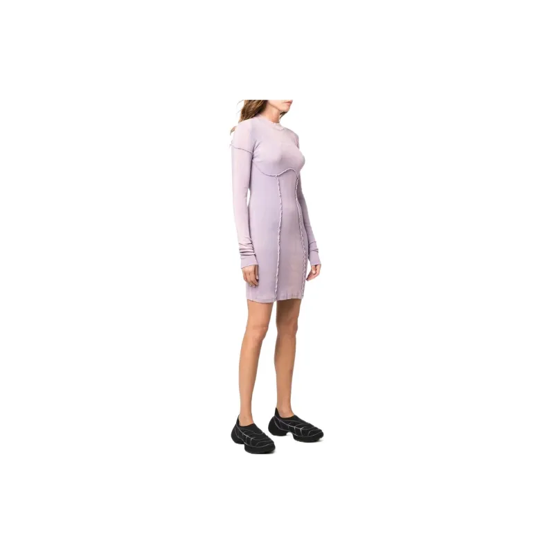 OFF-WHITE Long-Sleeved Dresses Women's Purple-3