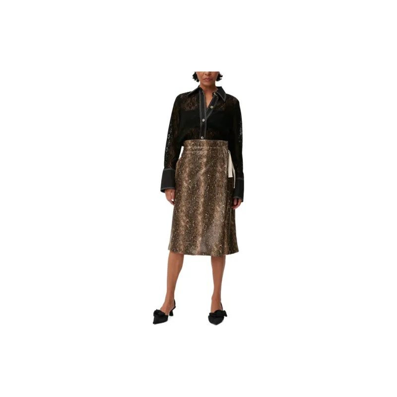 GANNI Snake Wrap Midi Skirt 'Snake'-2