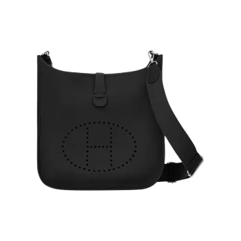 HERMES Evelyne Epsom Leather Shoulder Bag, Crossbody Bag Women's 89 Noir Black