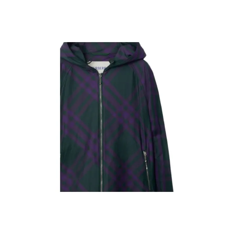 Burberry Check Pattern Zipped Hooded Jacket-6