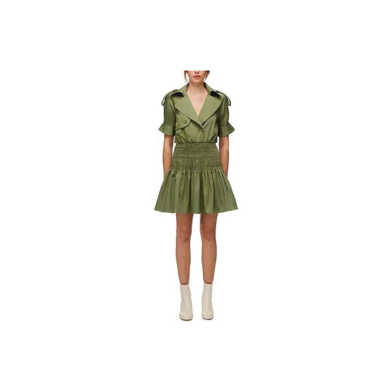 Self portrait Short Sleeved Dresses Women's Green-4