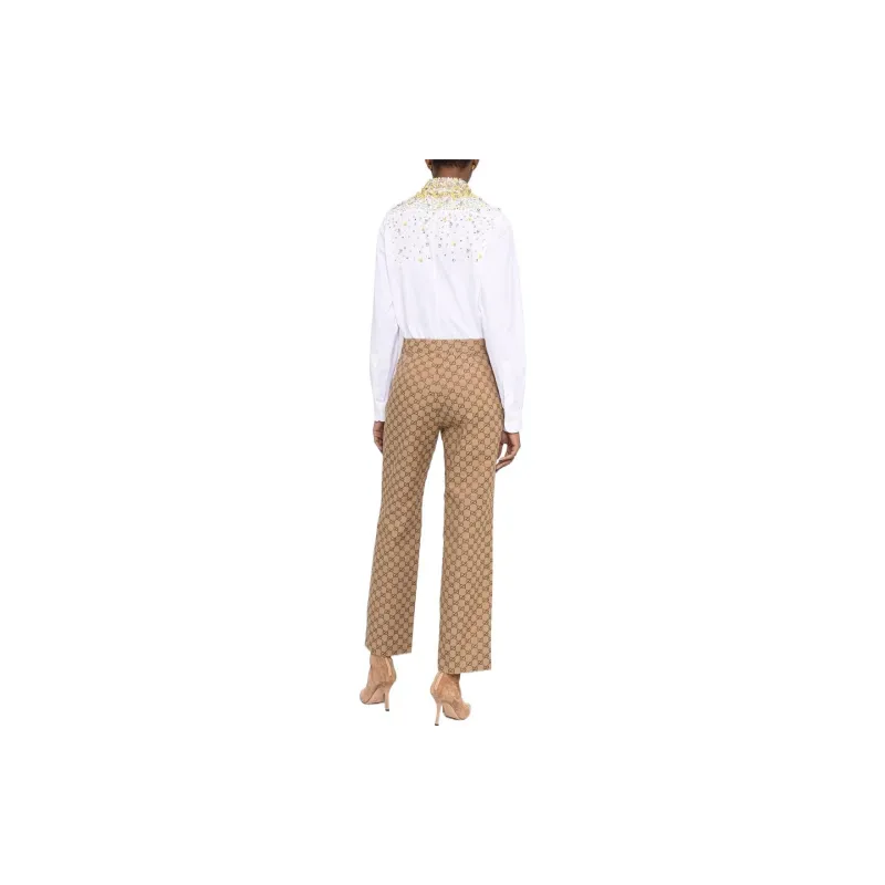 GUCCI Monogram pattern Straight leg Trousers-2