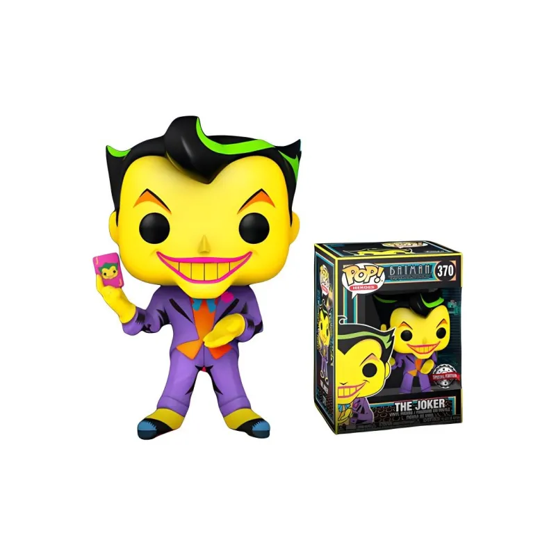 Funko Pop! Heroes Batman The Animated Series The Joker Black Light Glow Hot Topic Exclusive Figure #370-2