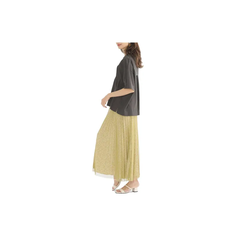 Beams Casual Long Skirts Women's Yellow-3