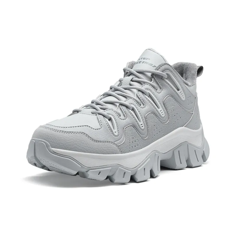 XTEP Kawayuki Lite Slip Resistant Water Resistant Warm Mid Top Casual Shoes Men's Gray-2