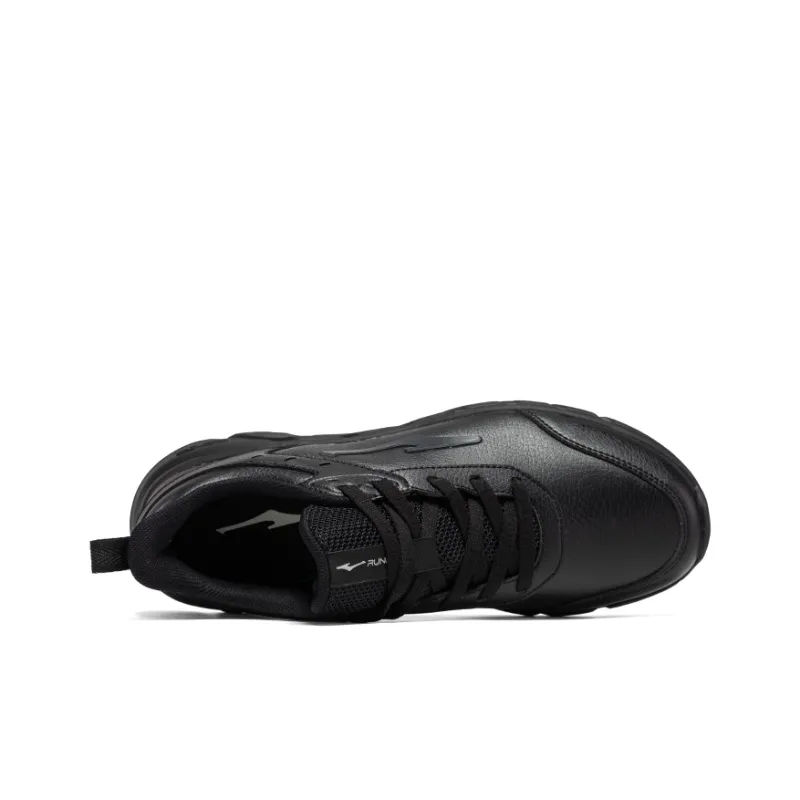 Erke Wear Resistant Waterproof And Breathable Low Top Casual Running Shoes Men's Black Gray-3