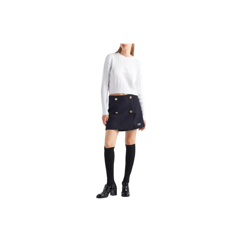 PRADA Logo intarsia Cable knit Jumper-2