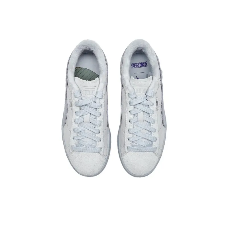 HAIZEIWANG x PUMA Suede Series Anti Slip Wear Resistant Low Top Kids' Skateboarding Shoes Gray Teenagers-2