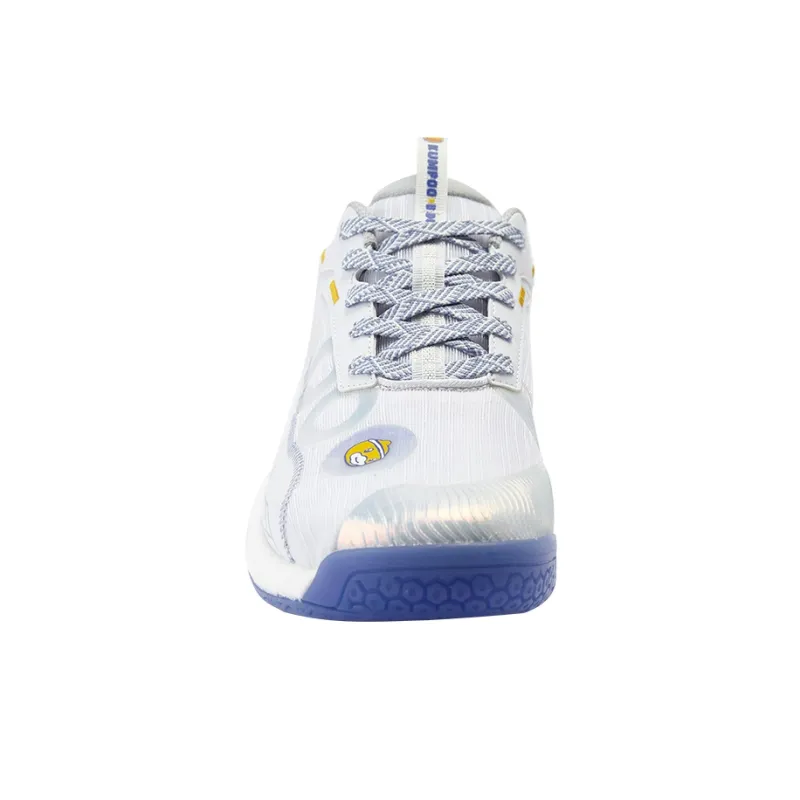 KUMPOO Badminton Shoes Unisex Low Top White/Blue Color-4