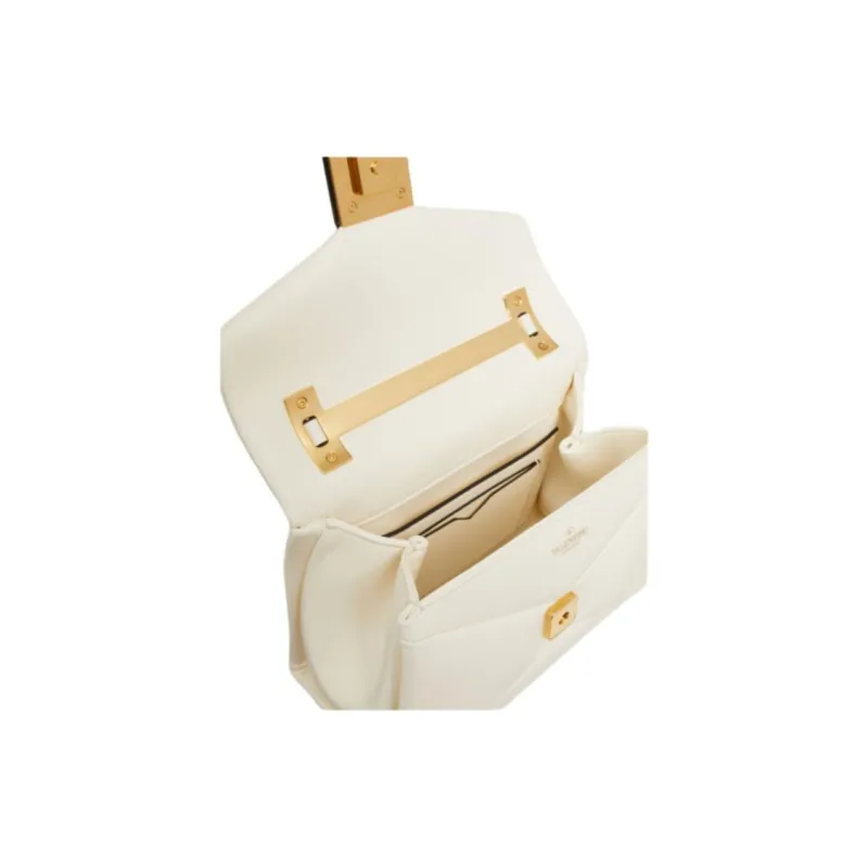 Valentino One Stud Sheepskin Shoulder Bag Crossbody Bag Handbag Mini Women's Ivory White-4