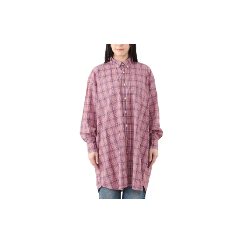 Beams x INDIVIDUALIZED SHIRTS SS24 Long-Sleeved Dresses Women's Red-2