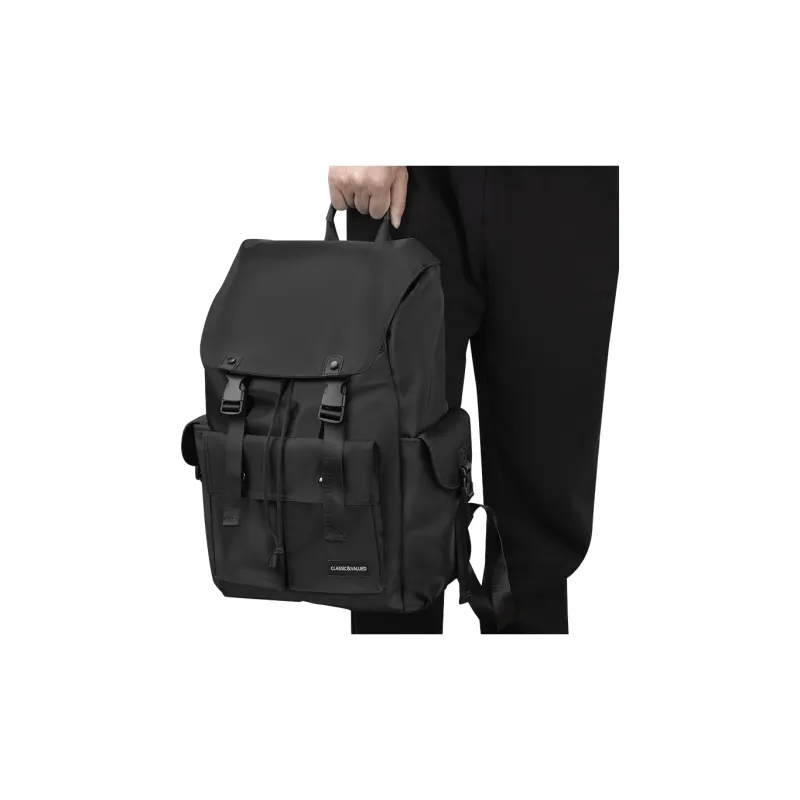 Old Man's Head Fabric Handheld Backpack Large Size Men's Black-2