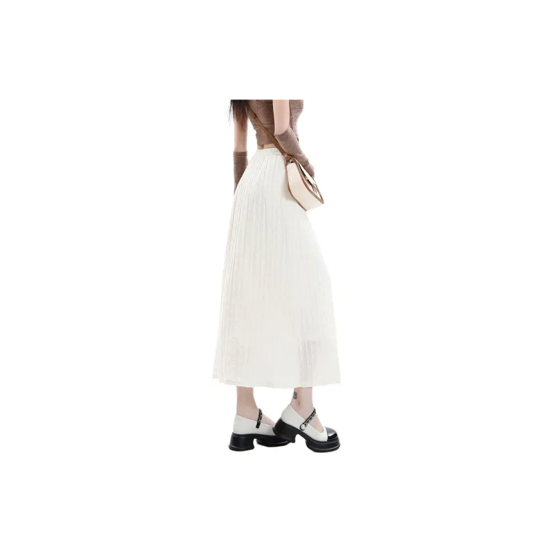 ZAVK Casual Long Skirts Women's Milk White-2