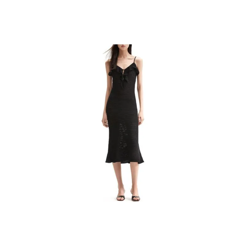 Self portrait Slip Dresses Women's Classic Black-1