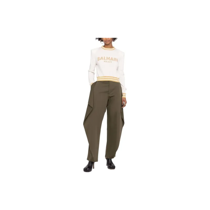 BALMAIN Logo intarsia Cropped Jumper-2