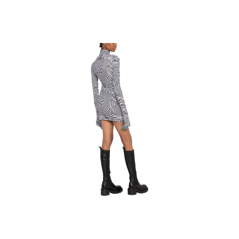 Vetements Long-Sleeved Dresses Women's Black/White-2