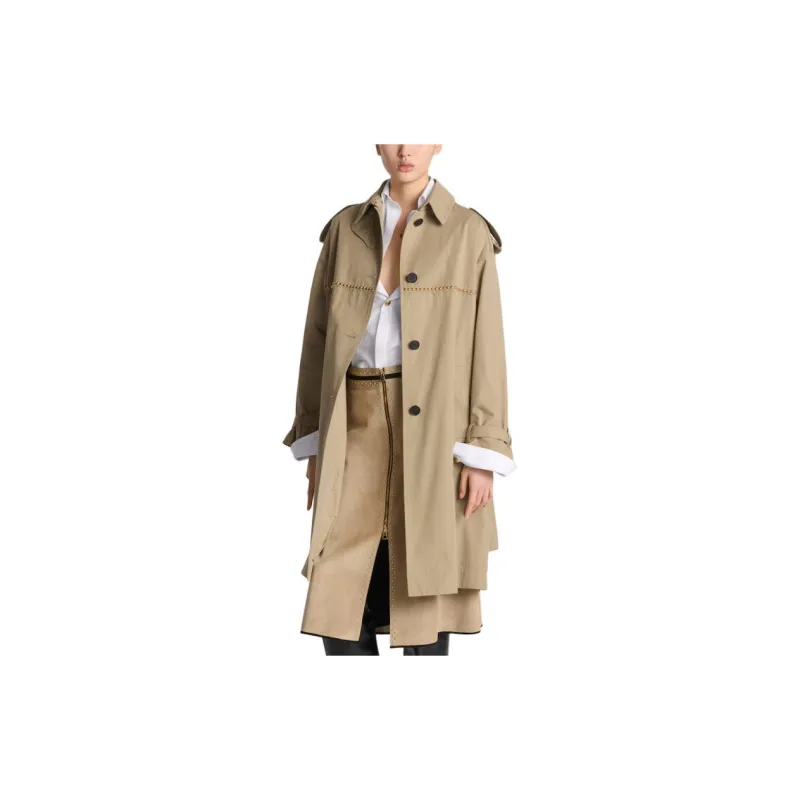 DIOR Trench Coats Women's Khaki-3