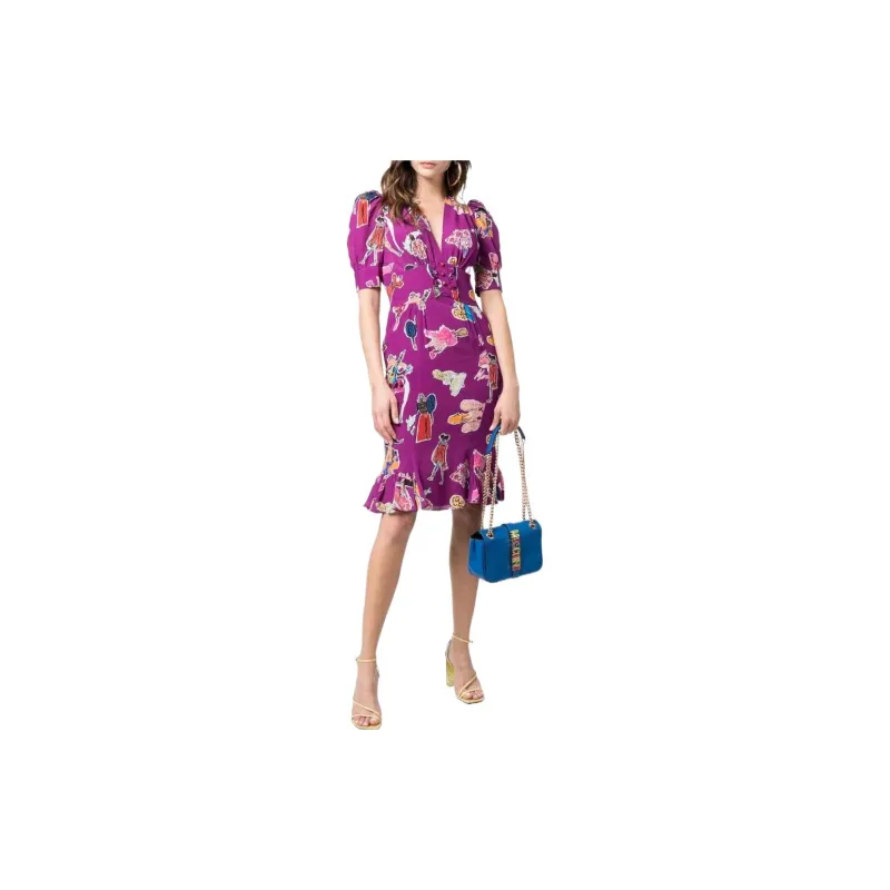 MOSCHINO Short-Sleeved Dresses Women's Purple-2