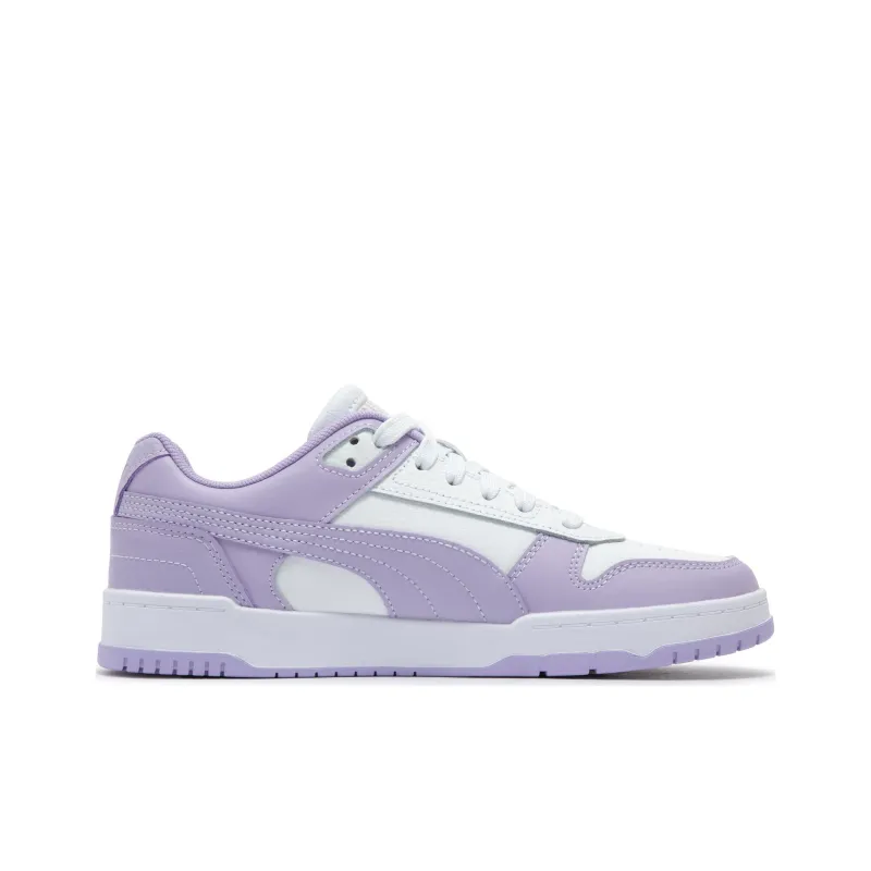 PUMA RETRO Anti Slip Wear Resistant Low Top Skateboard Shoes Women's White Purple-1