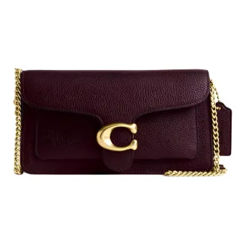 COACH Tabby Polished Litchi Grain Leather Shoulder Bag Crossbody Bag Small Size Women's Merlot