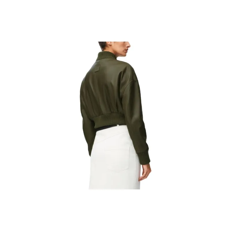 LOEWE Zip Up Cropped Bomber Jacket-2