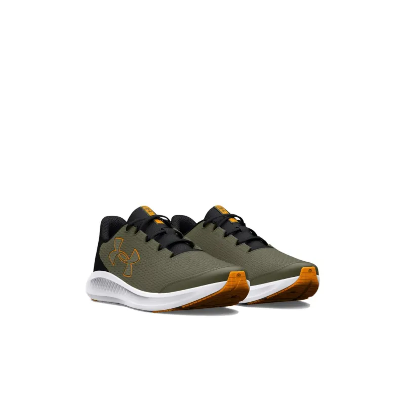 Under Armour Charged Pursuit 3 Wear resistant And Lightweight Low Top Kids' Running Shoes Green Kids'-1