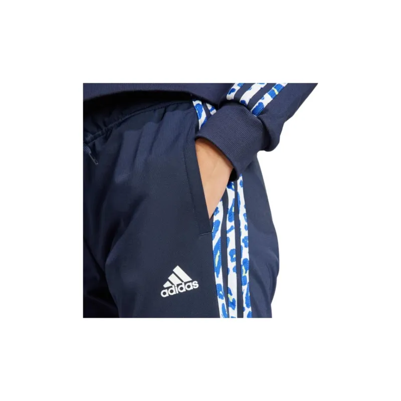 Adidas Essentials Animal Print Casual Pants Women's Marine Blue-5