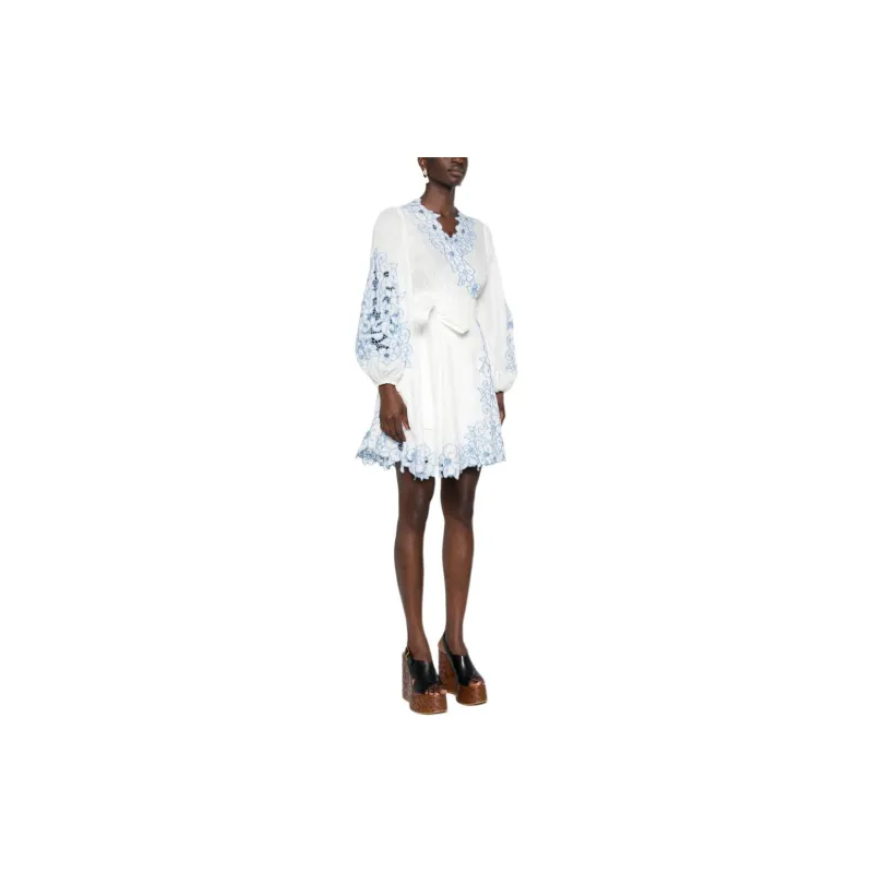 Zimmermann Golden Floral-embroidered Minidress-3