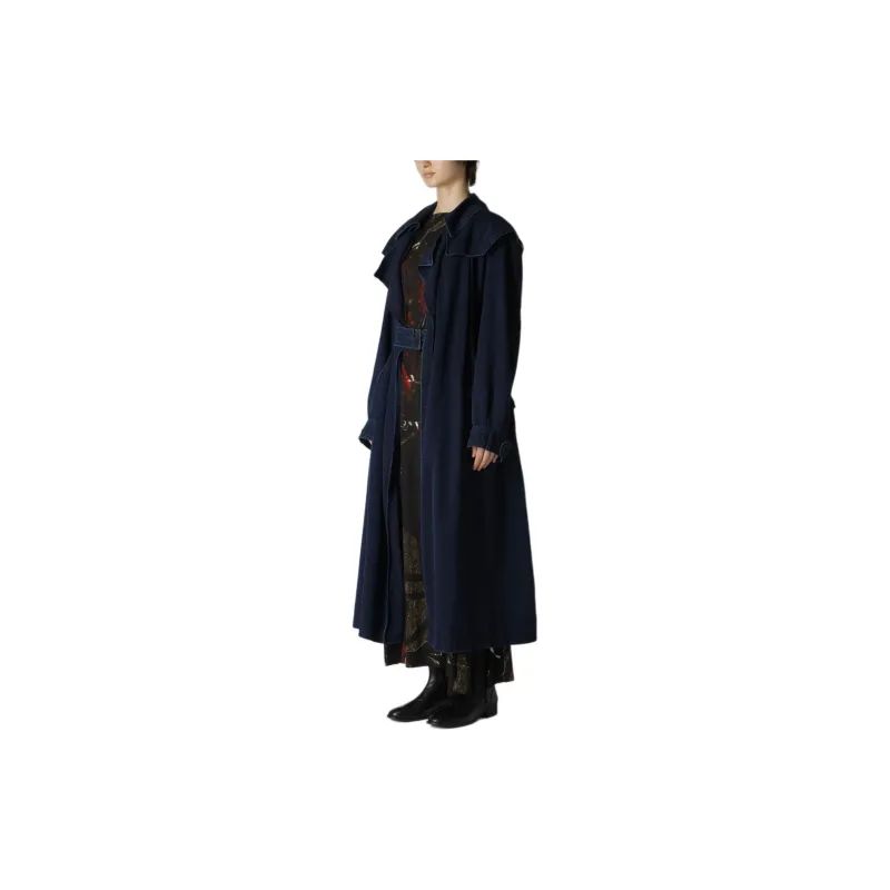 Yohji Yamamoto FW24 Y's Trench Coat Women's Blue-4
