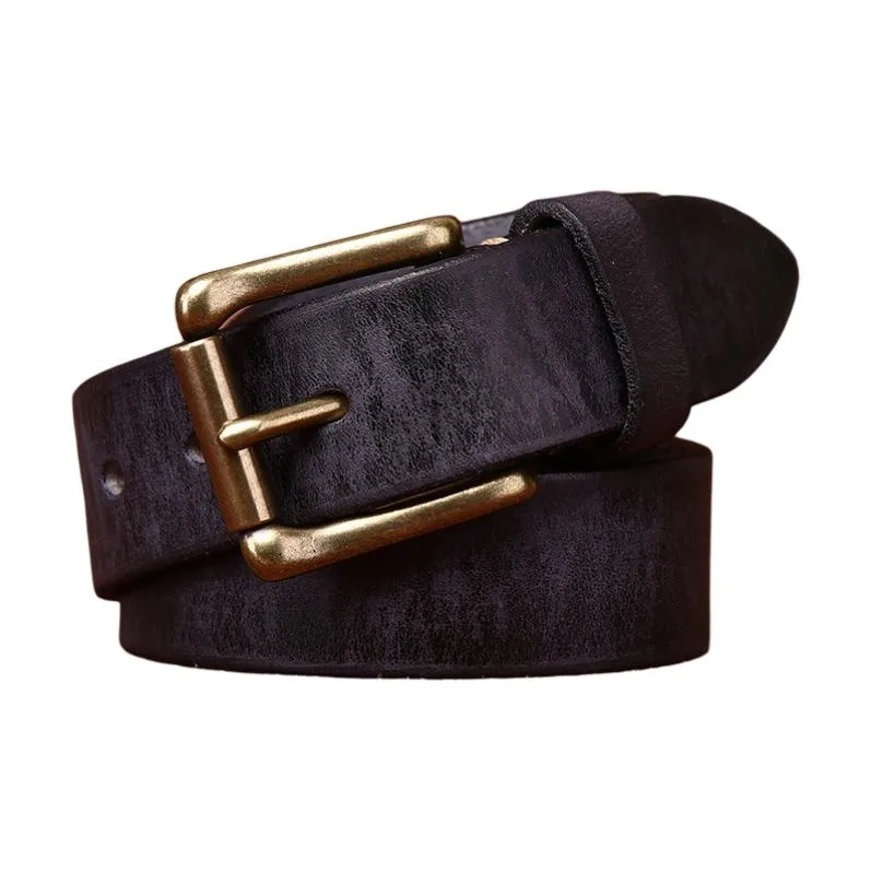 JEANSWEST Cow Leather Leather Belts Men's 3.5cm-1