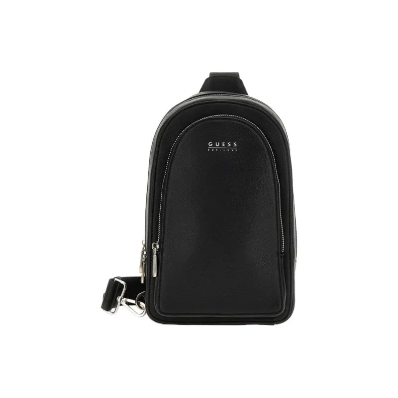 GUESS Polyurethane Crossbody One Shoulder Sling Bags Men's Black-0