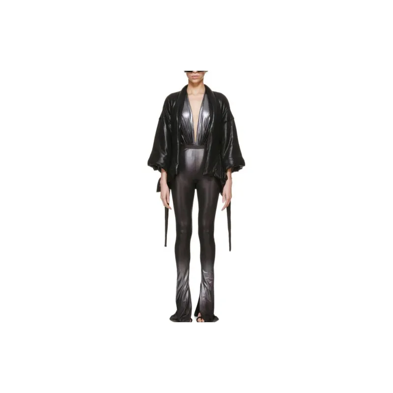 RICK OWENS Carmen Metallic Flared Trousers-4