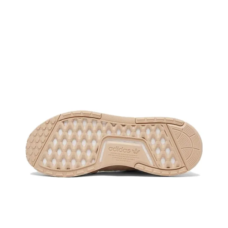 Adidas Originals NMD_R1 V3 Durable Breathable Kids Lifestyle Shoes Beige Pink Teenagers-4