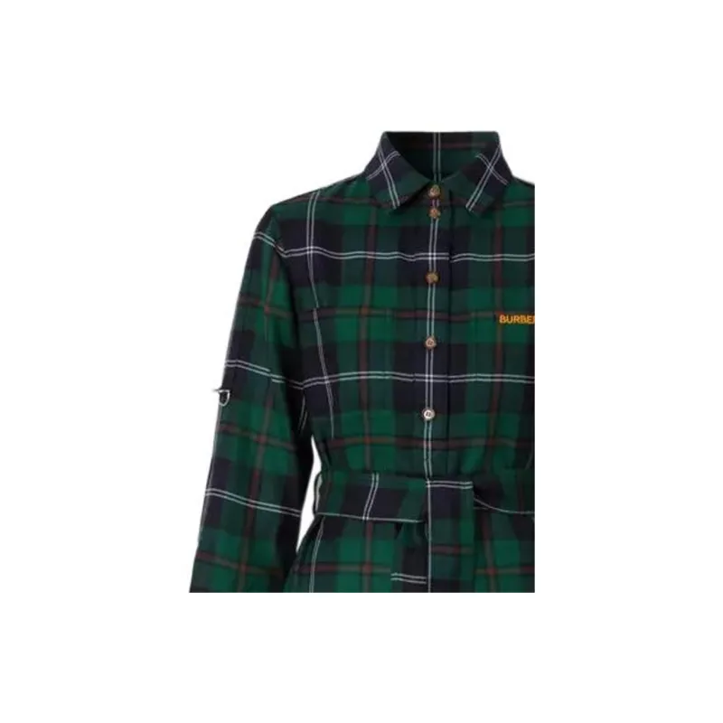 Burberry FW22 Long Sleeved Dresses Women's Green-1