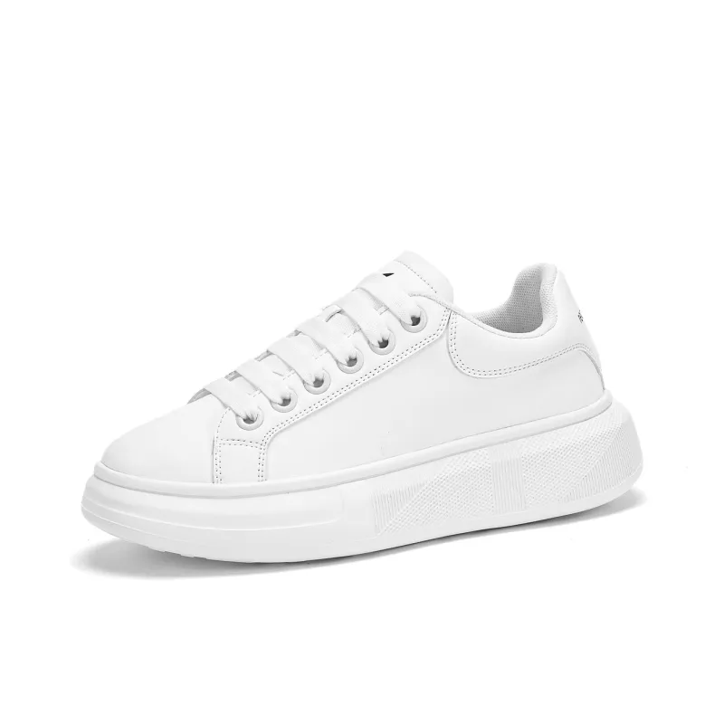 RED DRAGONFLY Small White Shoes Height Increasing Lightweight Low Top Casual Shoes Women's White Black White-7