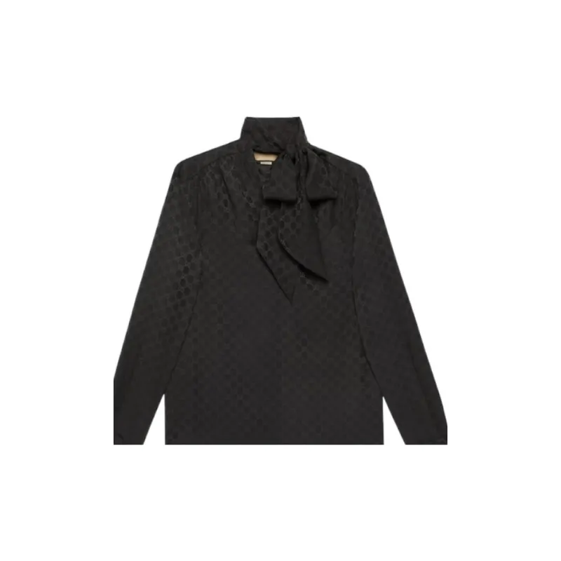 GUCCI GG jacquard Neck tie Blouse-3