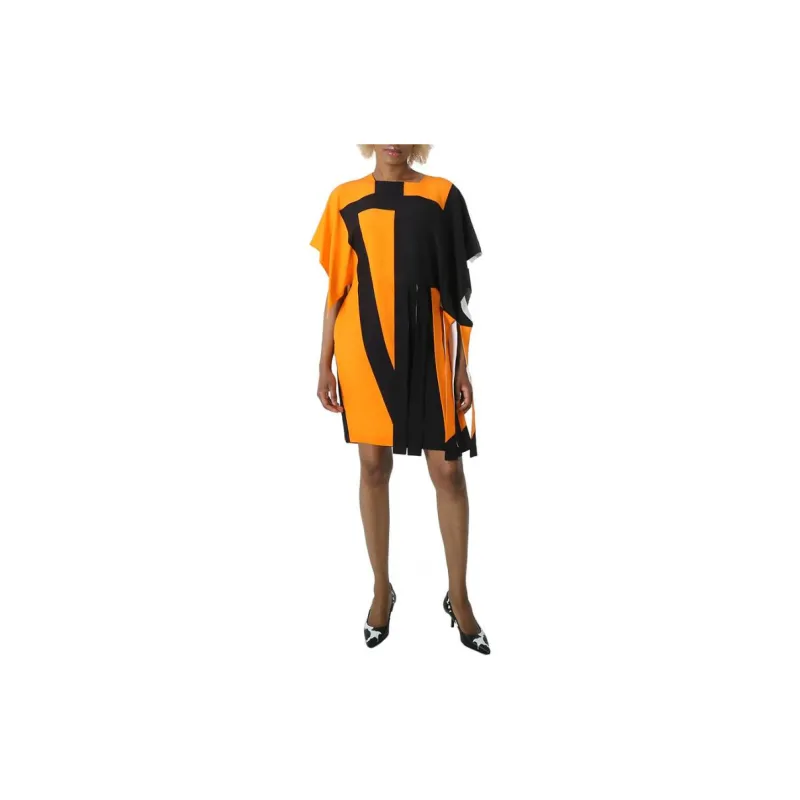 Burberry Short-Sleeved Dresses Women's Bright Orange-2