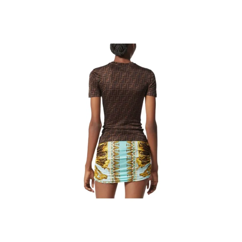VERSACE Fendace Ff T shirt Brown/Multicolor-2