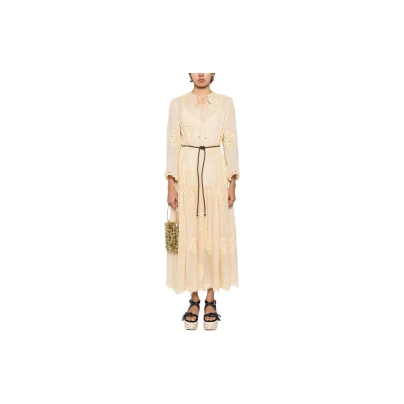 Zimmermann SS24 Long-Sleeved Dresses Women's Sandy Beige-1