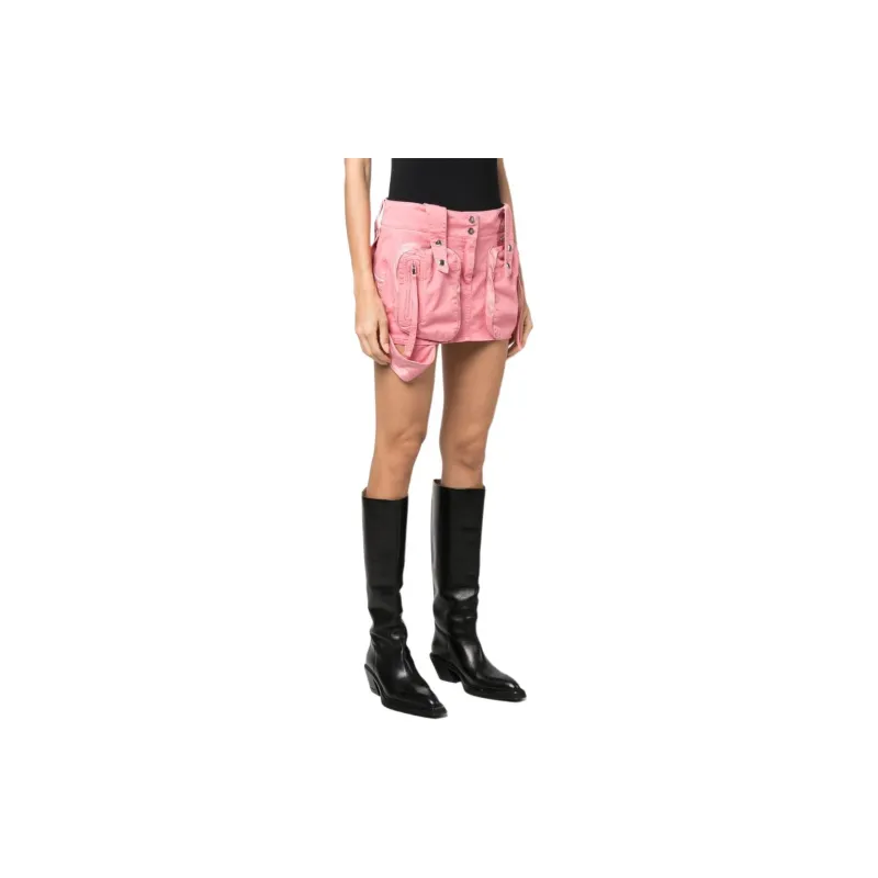 Blumarine Patch pockets Cotton Miniskirt-3