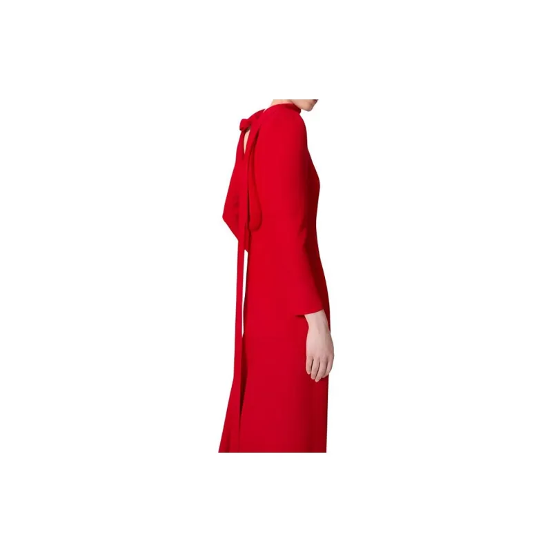Valentino Long Sleeved Dresses Women's Red-3