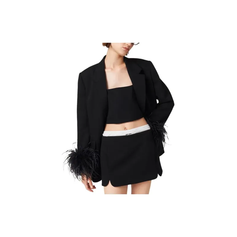MIU MIU Powder Particle Three Camisole Women's Black-2