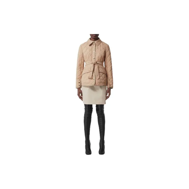 Burberry FW22 Jackets Coats Women's Khaki-2